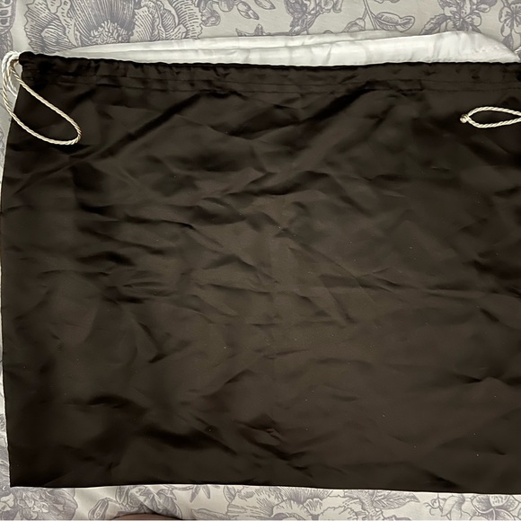 Large dark brown Coach satin dust bag for purse storage. Drawstring closure. - Picture 3 of 7